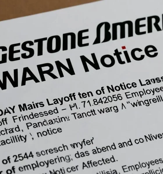 bridgestone americas warn notice